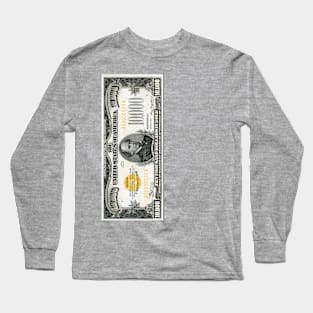 $10,000 Bill - Front-Back Long Sleeve T-Shirt